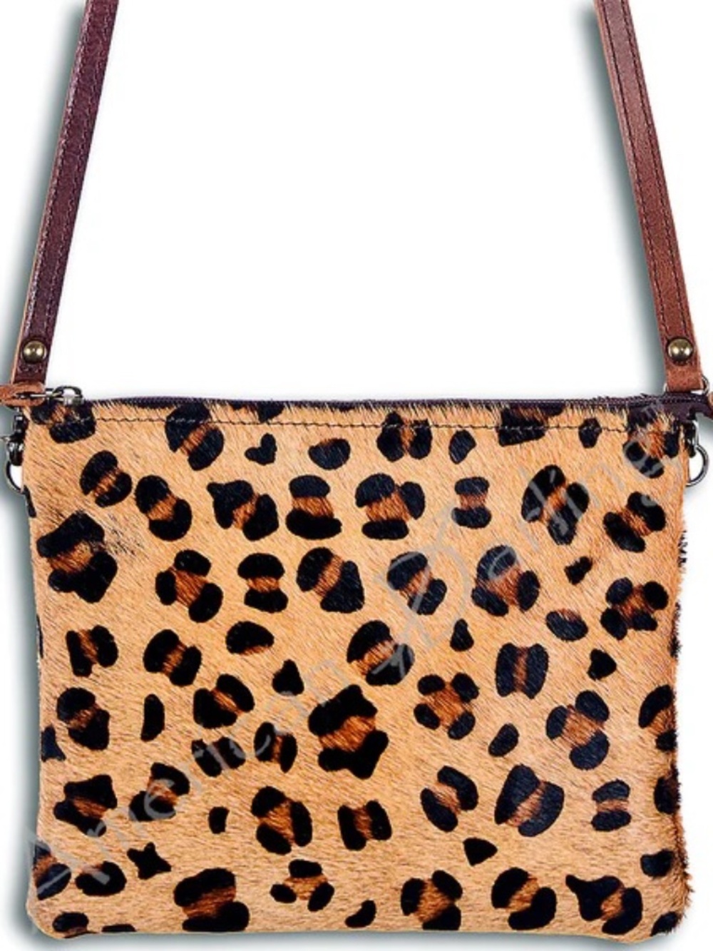 American Darling Western Hand-Tooled Genuine Hair-On Leather Crossbody